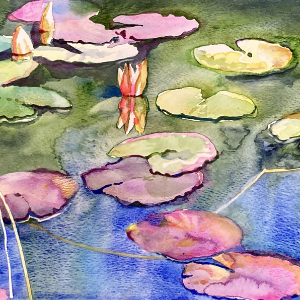 Monet's Water Lilies In Watercolour